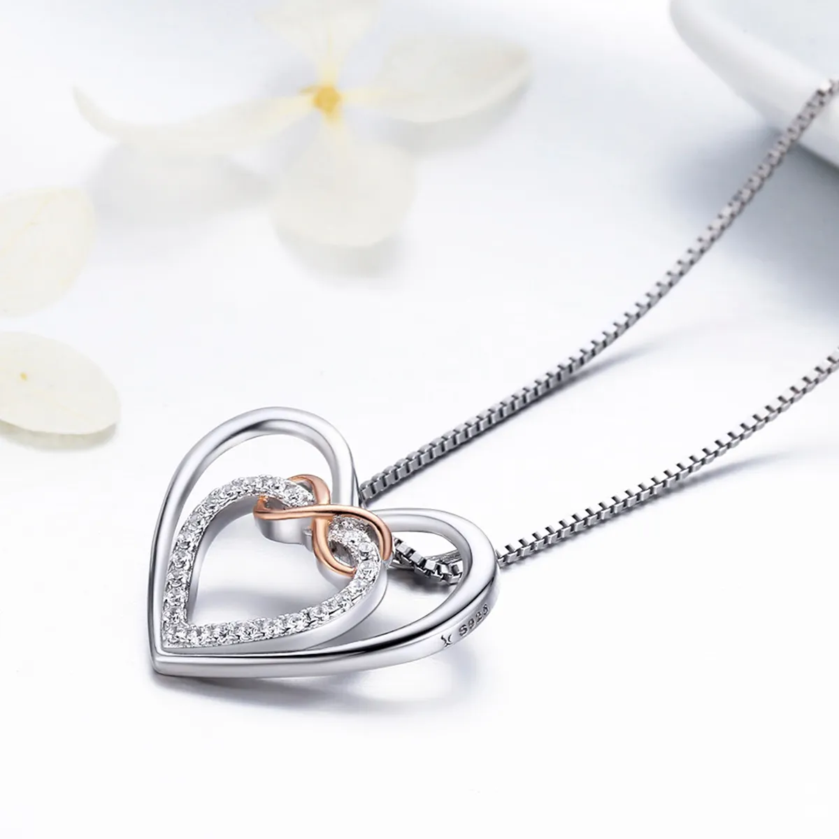 Silver Exquisite Heart Necklace - PANDORA Style - SCN121