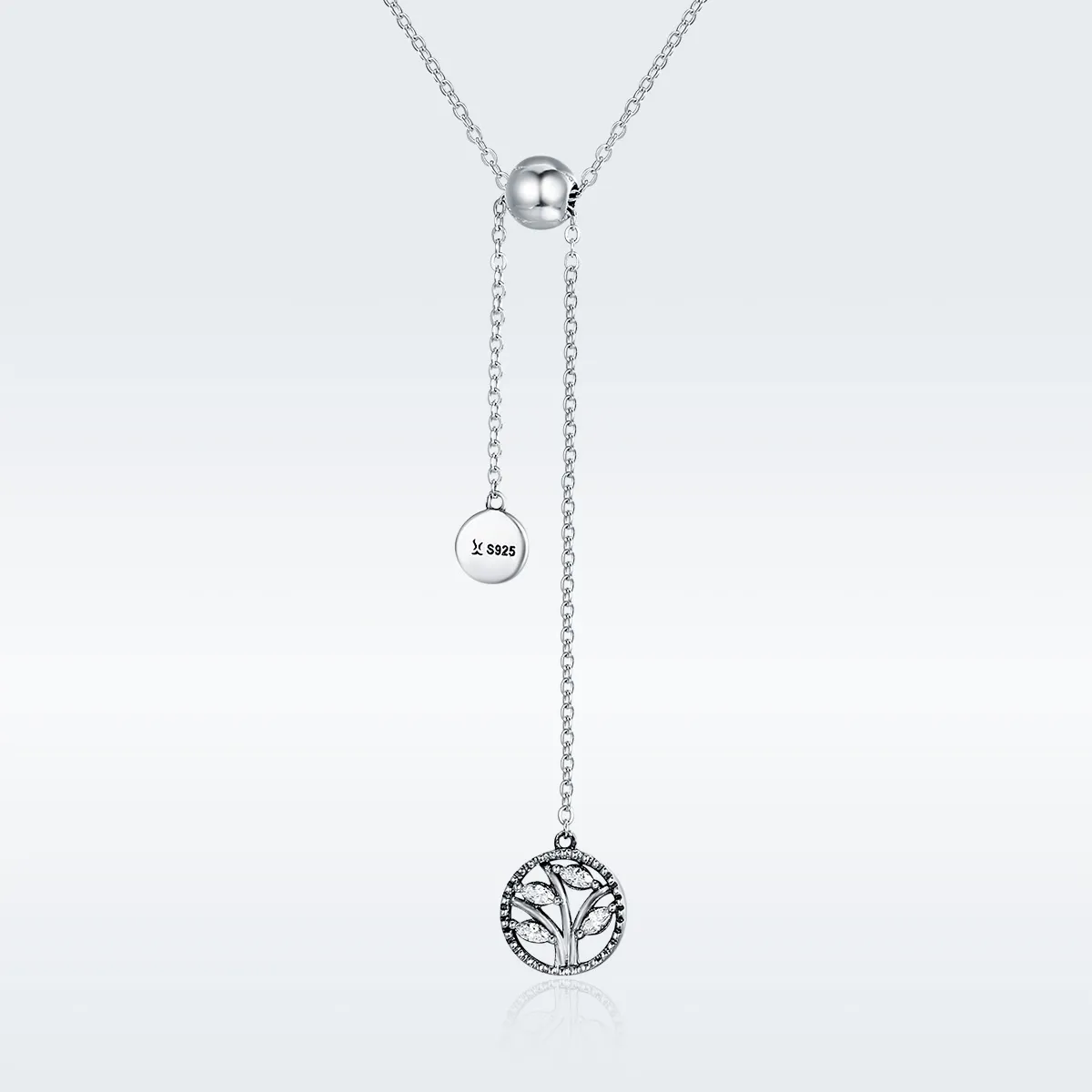 Silver Family Tree and Home Necklace - PANDORA Style - SCN106