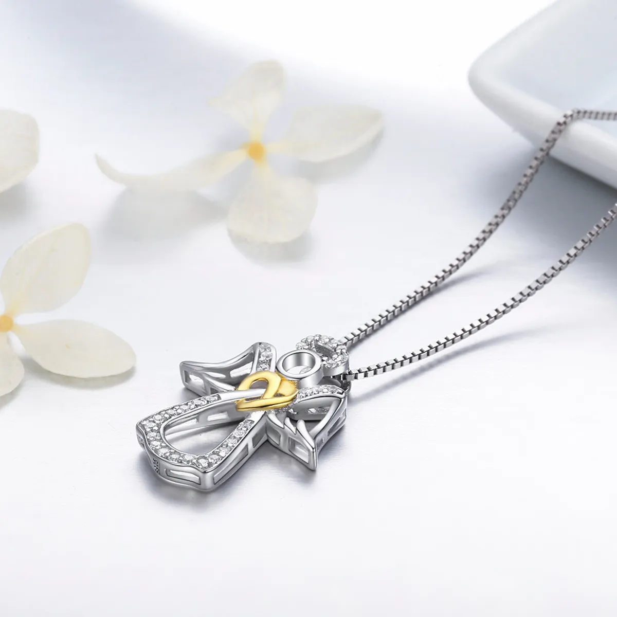 Silver Guardian Angel Necklace - PANDORA Style - SCN123