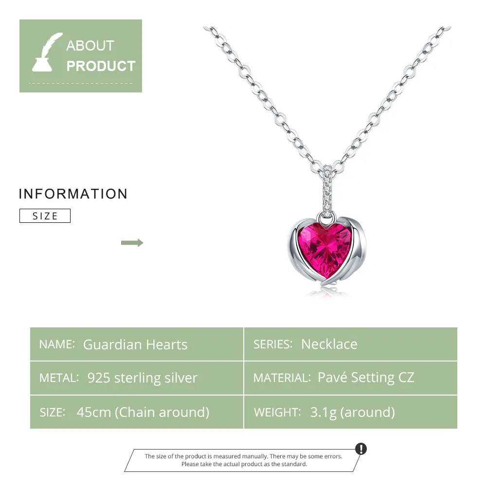 Silver Guardian Hearts Necklace - PANDORA Style - SCN341