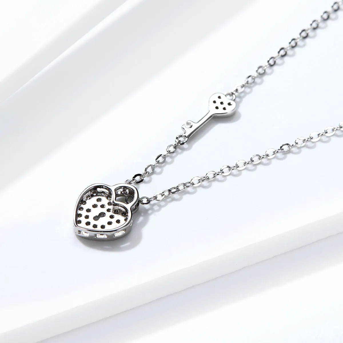 Silver Heartslock Necklace - PANDORA Style - SCN315