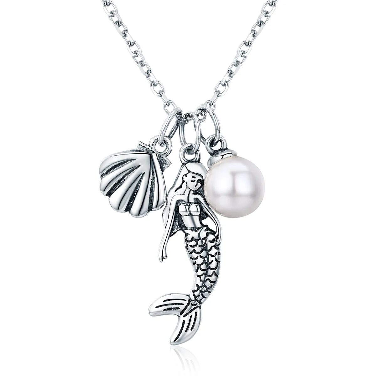 Silver Legend of Mermaid Necklace - PANDORA Style - SCN237