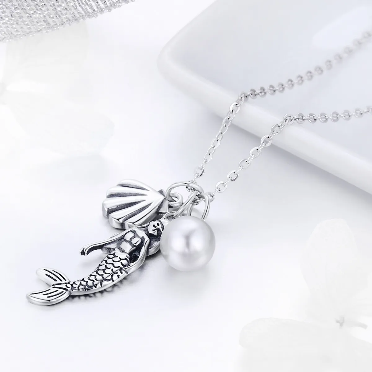 Silver Legend of Mermaid Necklace - PANDORA Style - SCN237