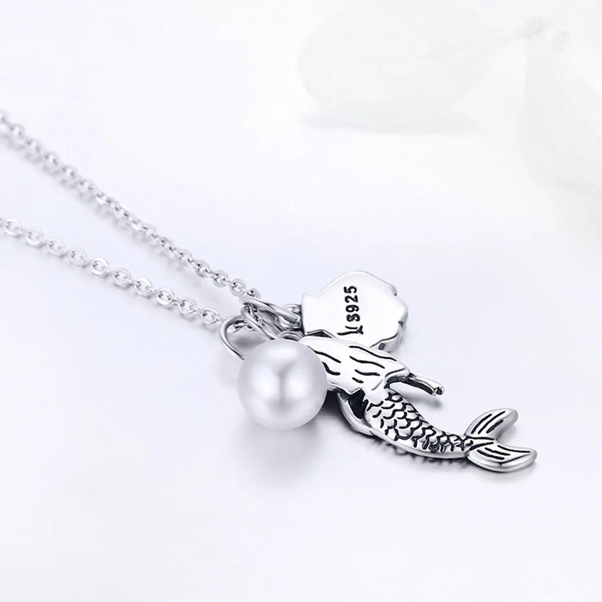 Silver Legend of Mermaid Necklace - PANDORA Style - SCN237