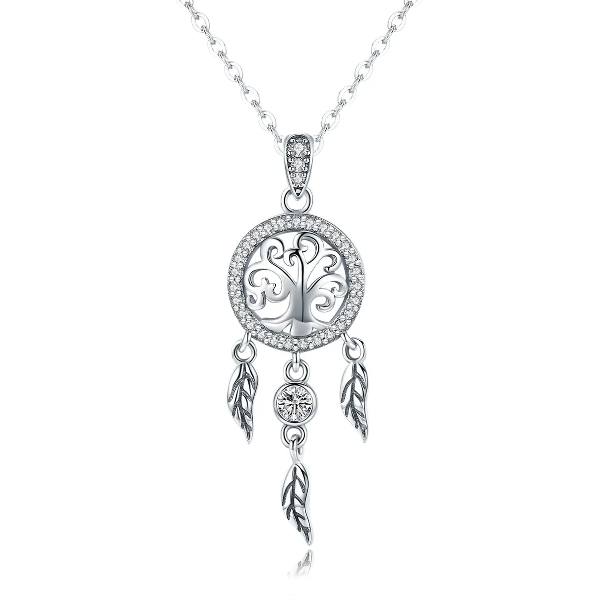 Silver Life Tree Dreamcatcher Necklace - PANDORA Style - SCN298