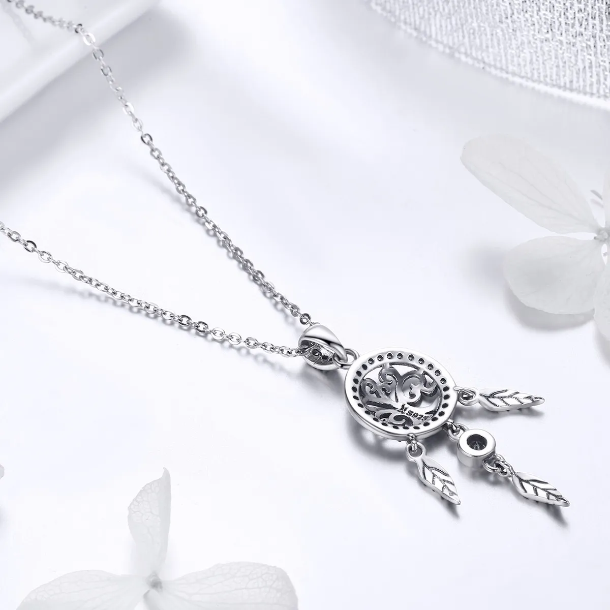 Silver Life Tree Dreamcatcher Necklace - PANDORA Style - SCN298