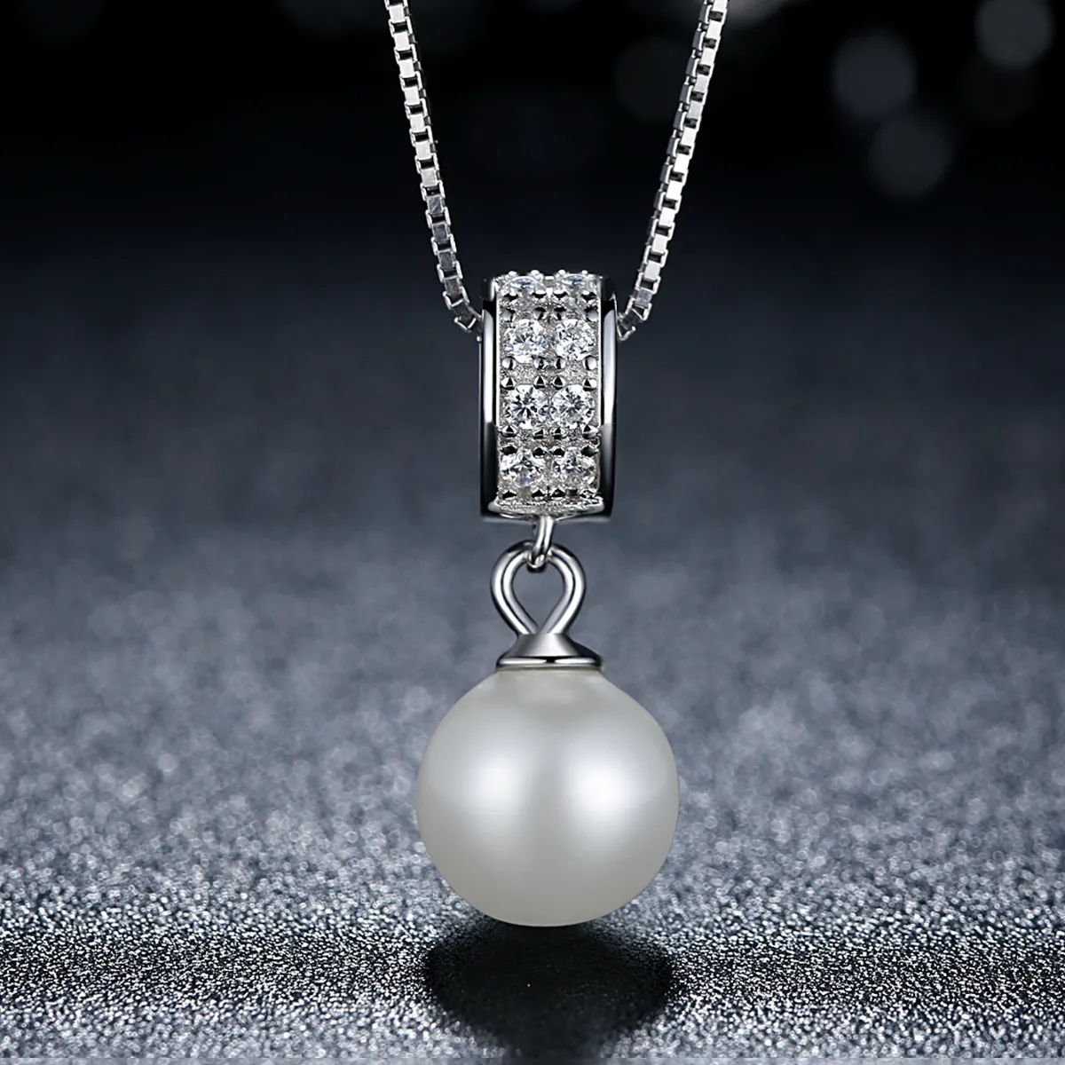 Silver Necklace with Pearl - PANDORA Style - SCN030