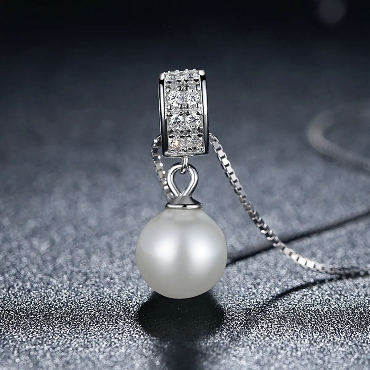 Silver Necklace with Pearl - PANDORA Style - SCN030