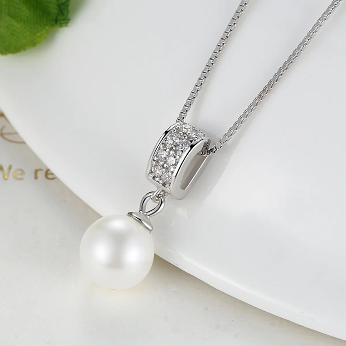 Silver Necklace with Pearl - PANDORA Style - SCN030