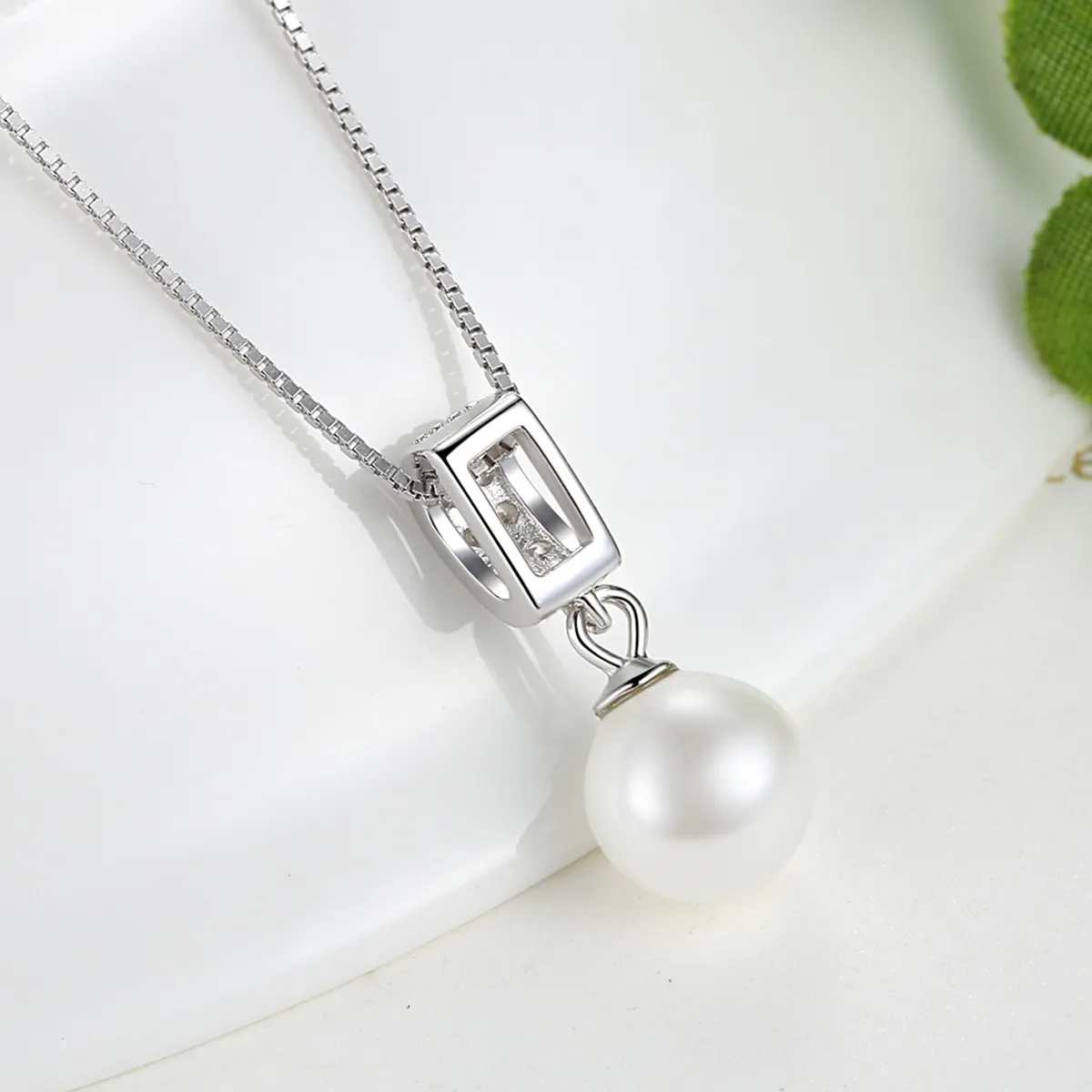 Silver Necklace with Pearl - PANDORA Style - SCN030