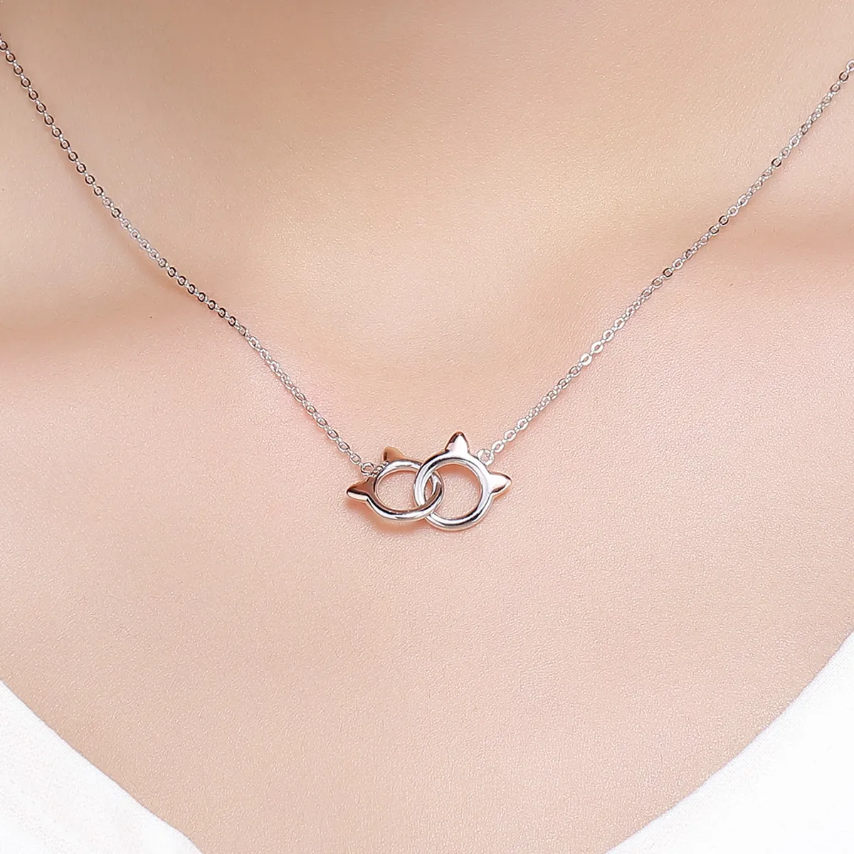 Silver Pet Cat Necklace - PANDORA Style - SCN252