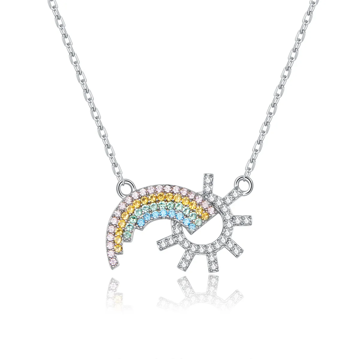 Silver Rainbow Necklace - PANDORA Style - SCN366