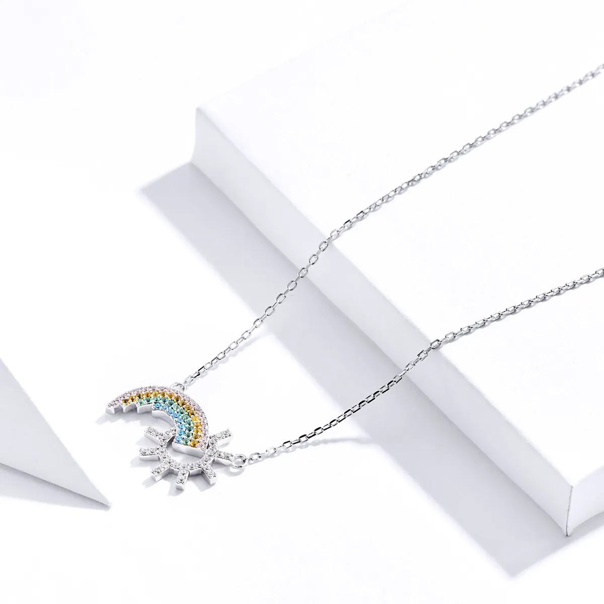 Silver Rainbow Necklace - PANDORA Style - SCN366