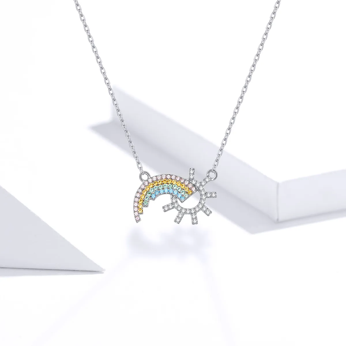 Silver Rainbow Necklace - PANDORA Style - SCN366