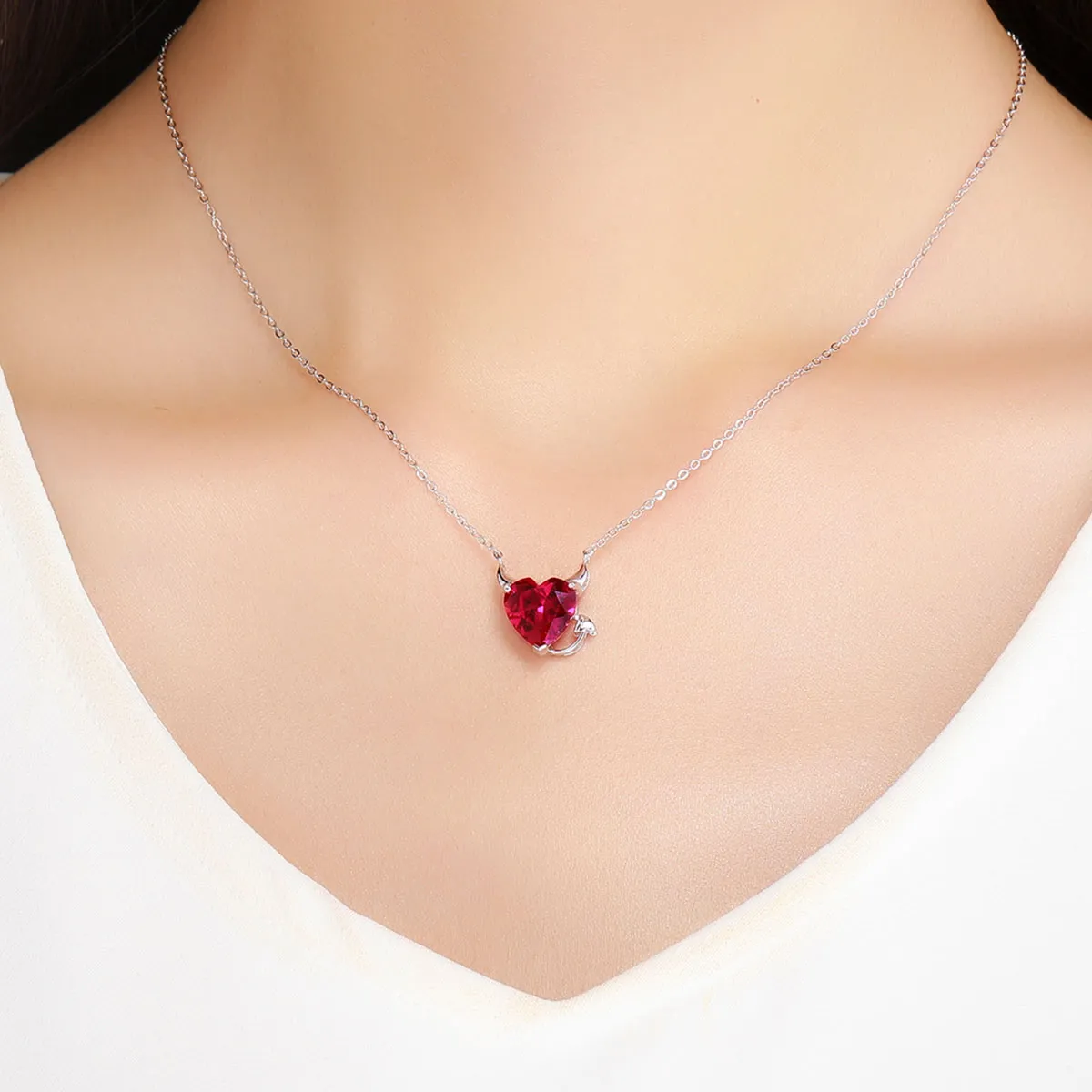 Silver Red Devil Necklace - PANDORA Style - SCN286