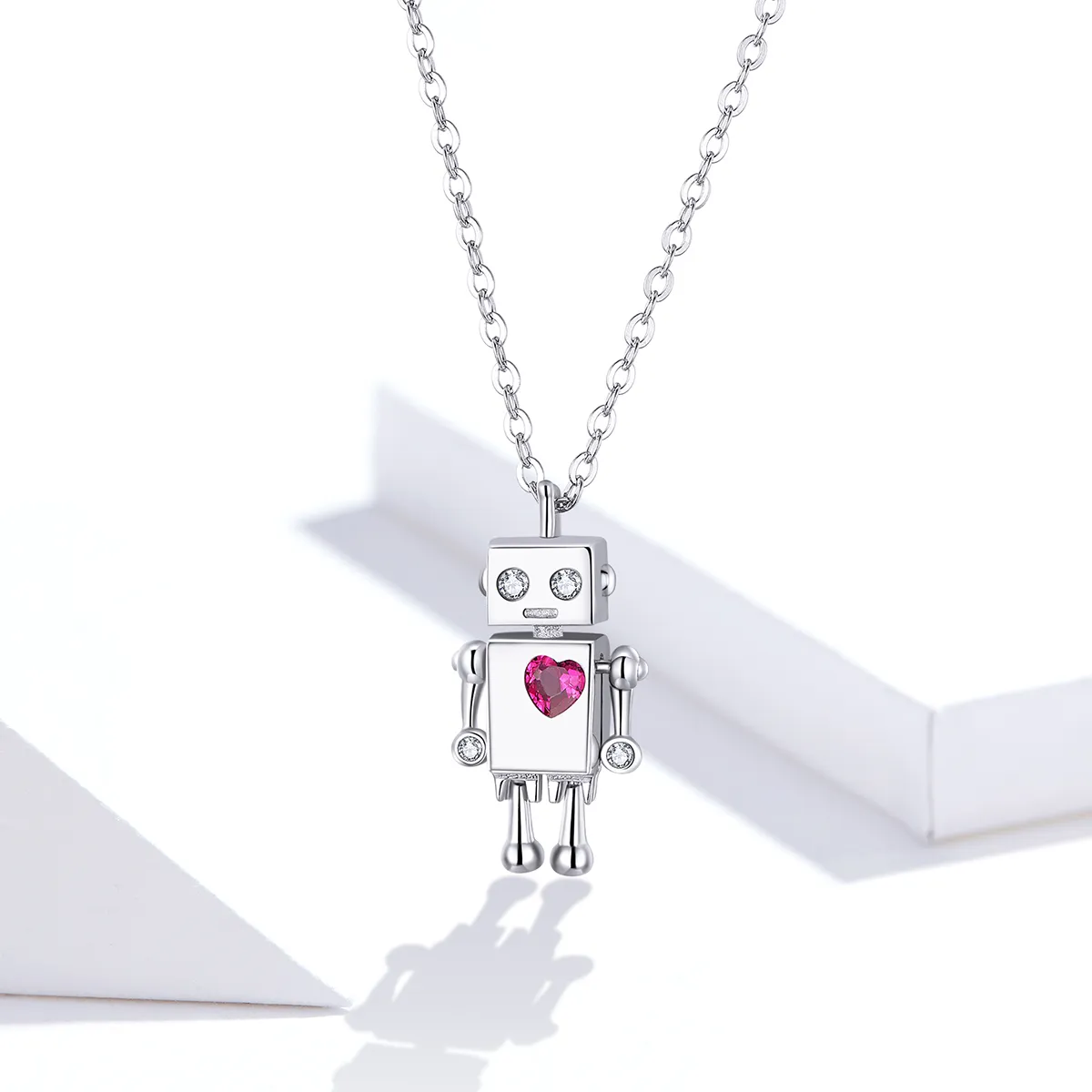 Silver Robot of Love Necklace - PANDORA Style - SCN388