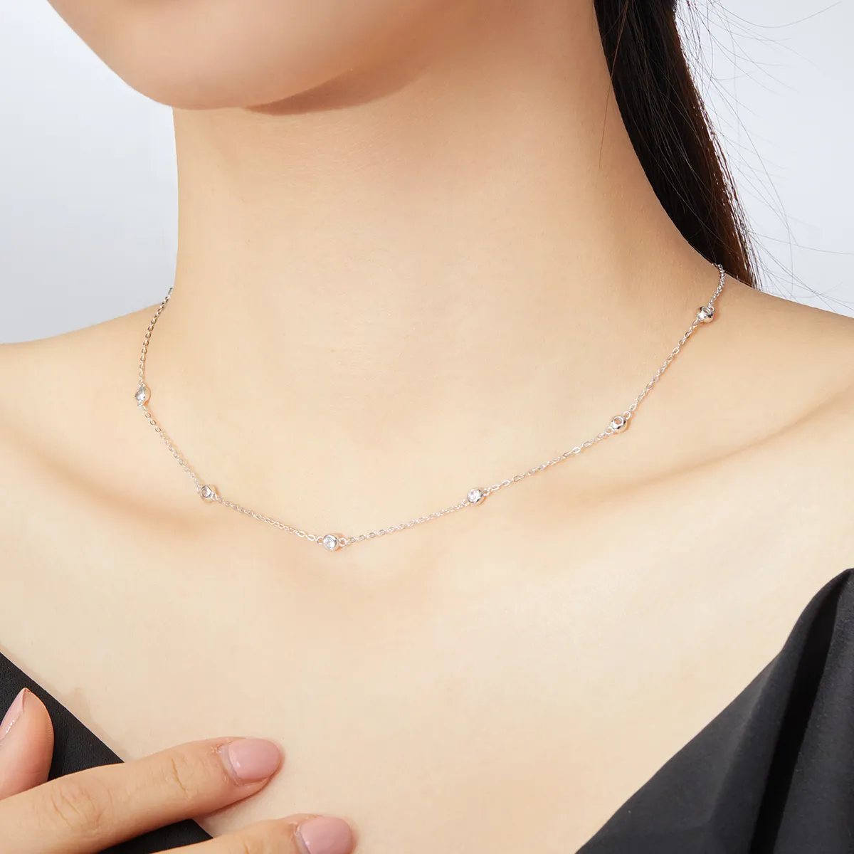 Silver Romantic Shine Chain Necklace - PANDORA Style - SCN393