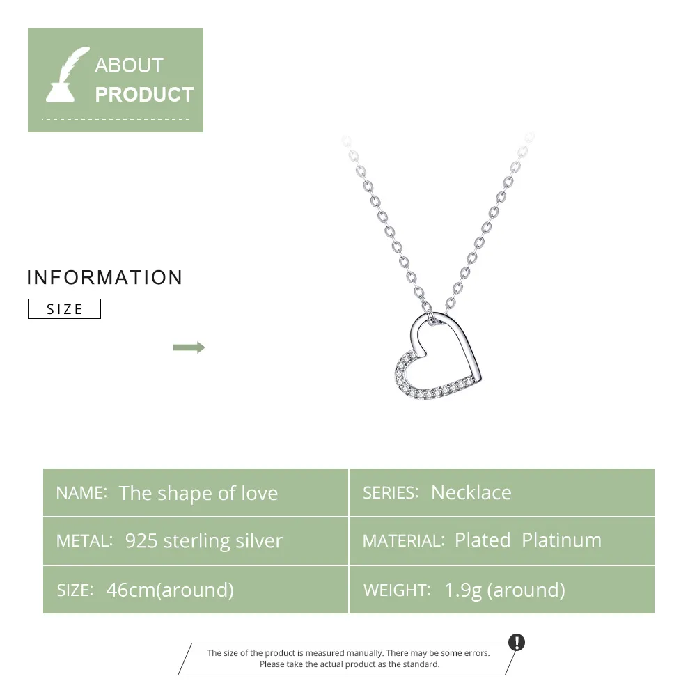 Silver Sparkle Heart Necklace - PANDORA Style - SCN347