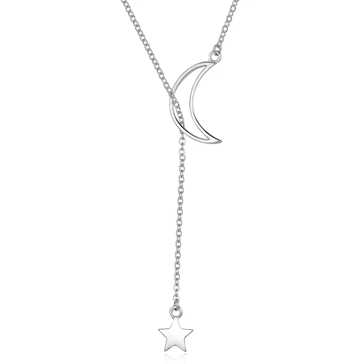 Silver Star and Moon Fairy Necklace - PANDORA Style - SCN108