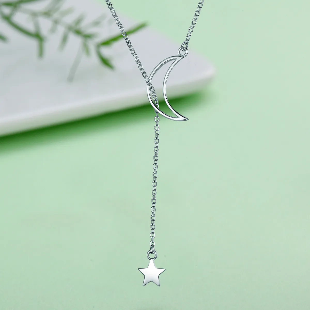 Silver Star and Moon Fairy Necklace - PANDORA Style - SCN108