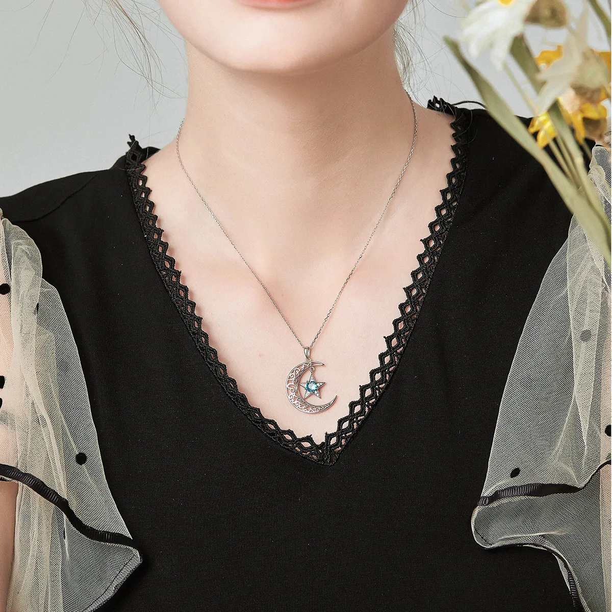 Silver Starry Sky Necklace - PANDORA Style - SCN278