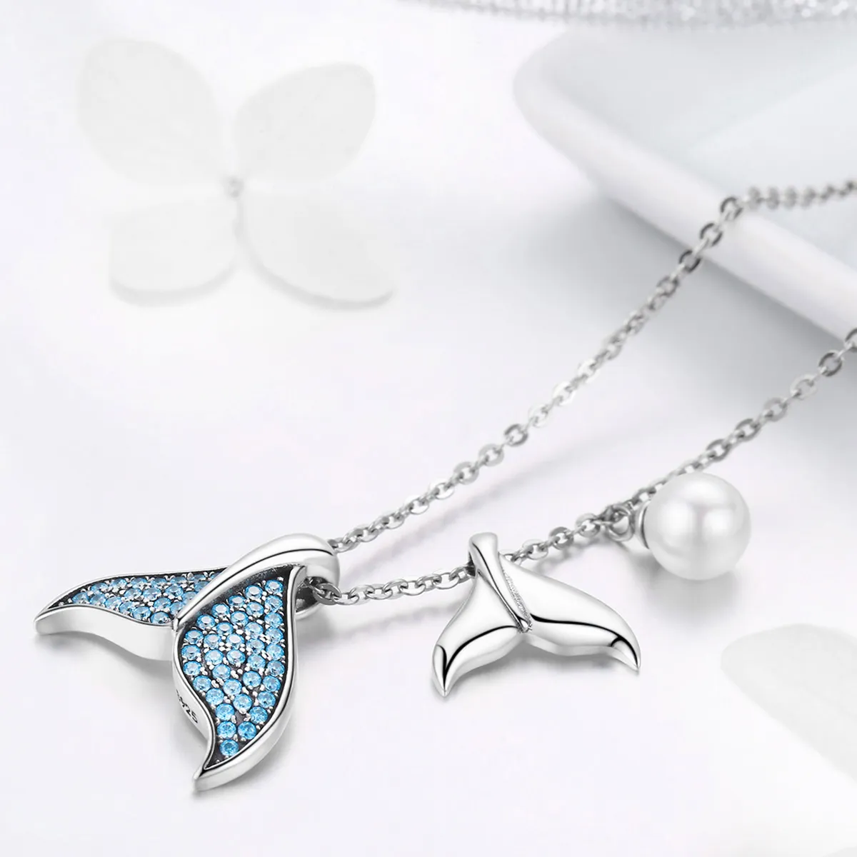 Silver Tears From Mermaid Necklace - PANDORA Style - SCN309