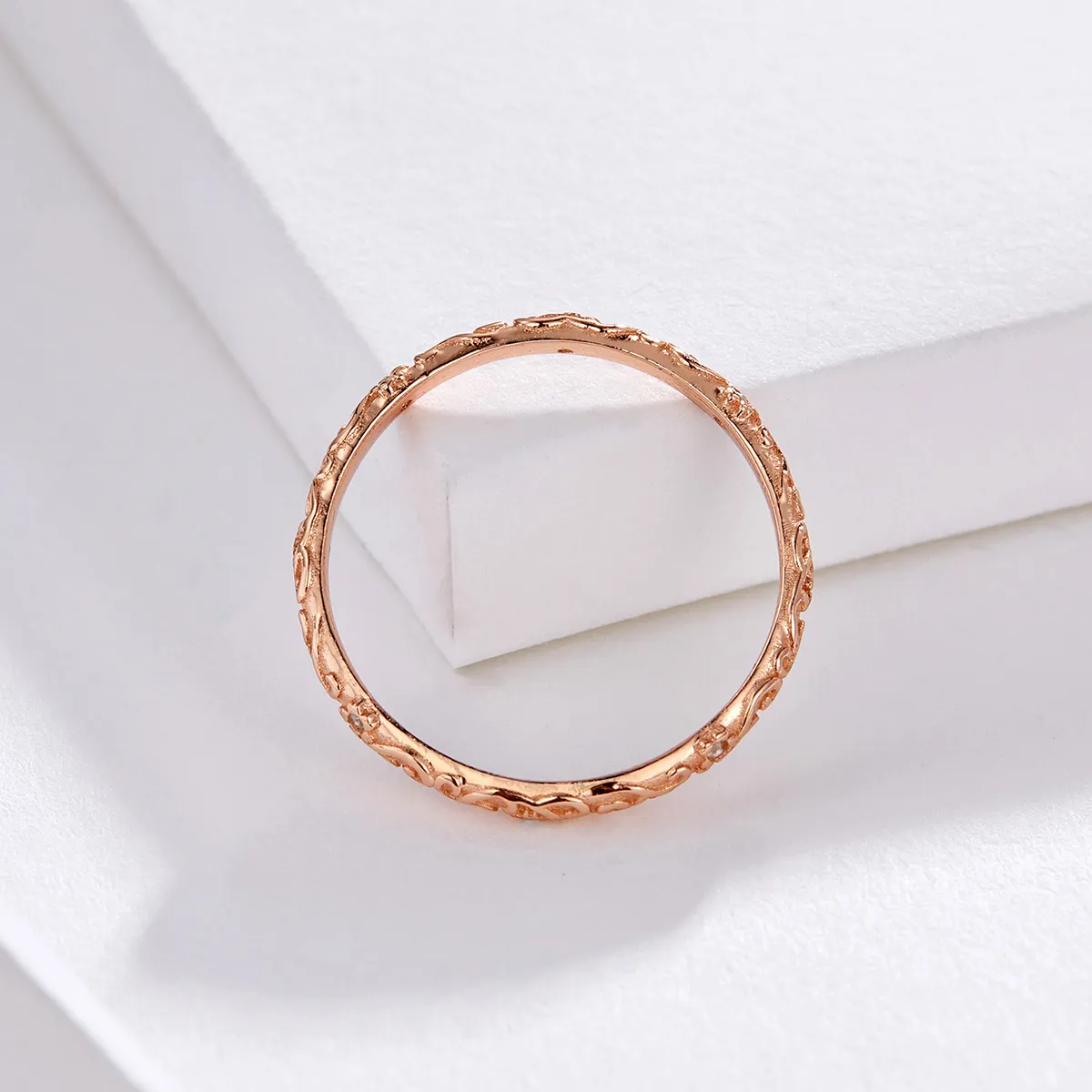 Rose Gold Retro Patterns Ring - PANDORA Style - SCR514