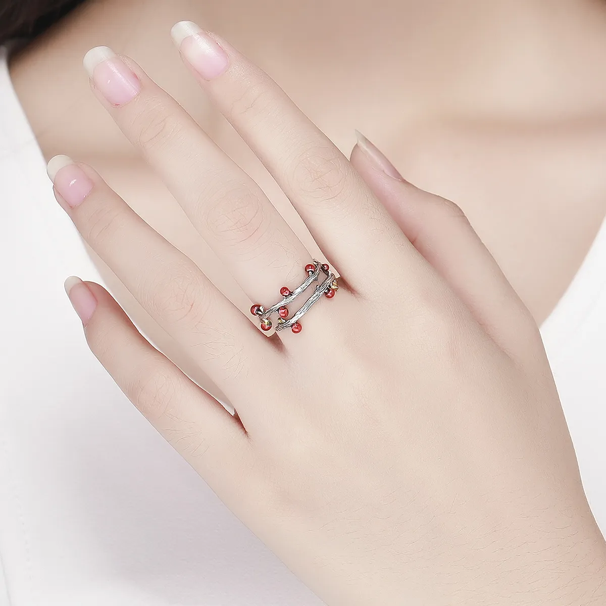 Silver Autumn Colors Ring - PANDORA Style - SCR442