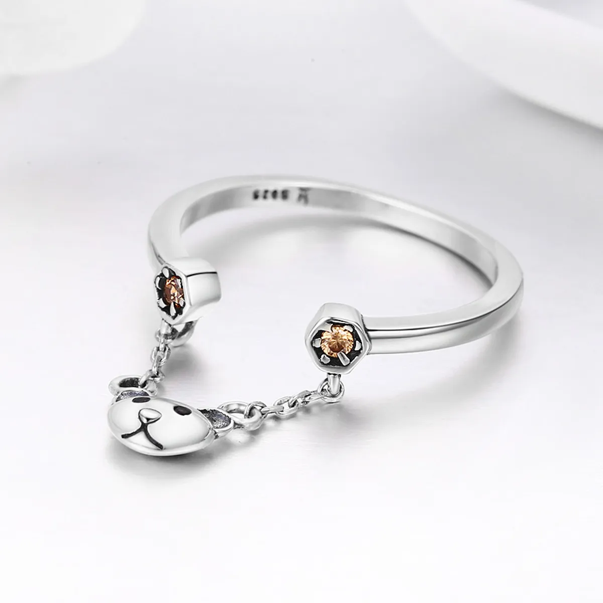 Silver Bear Story Ring - PANDORA Style - SCR307