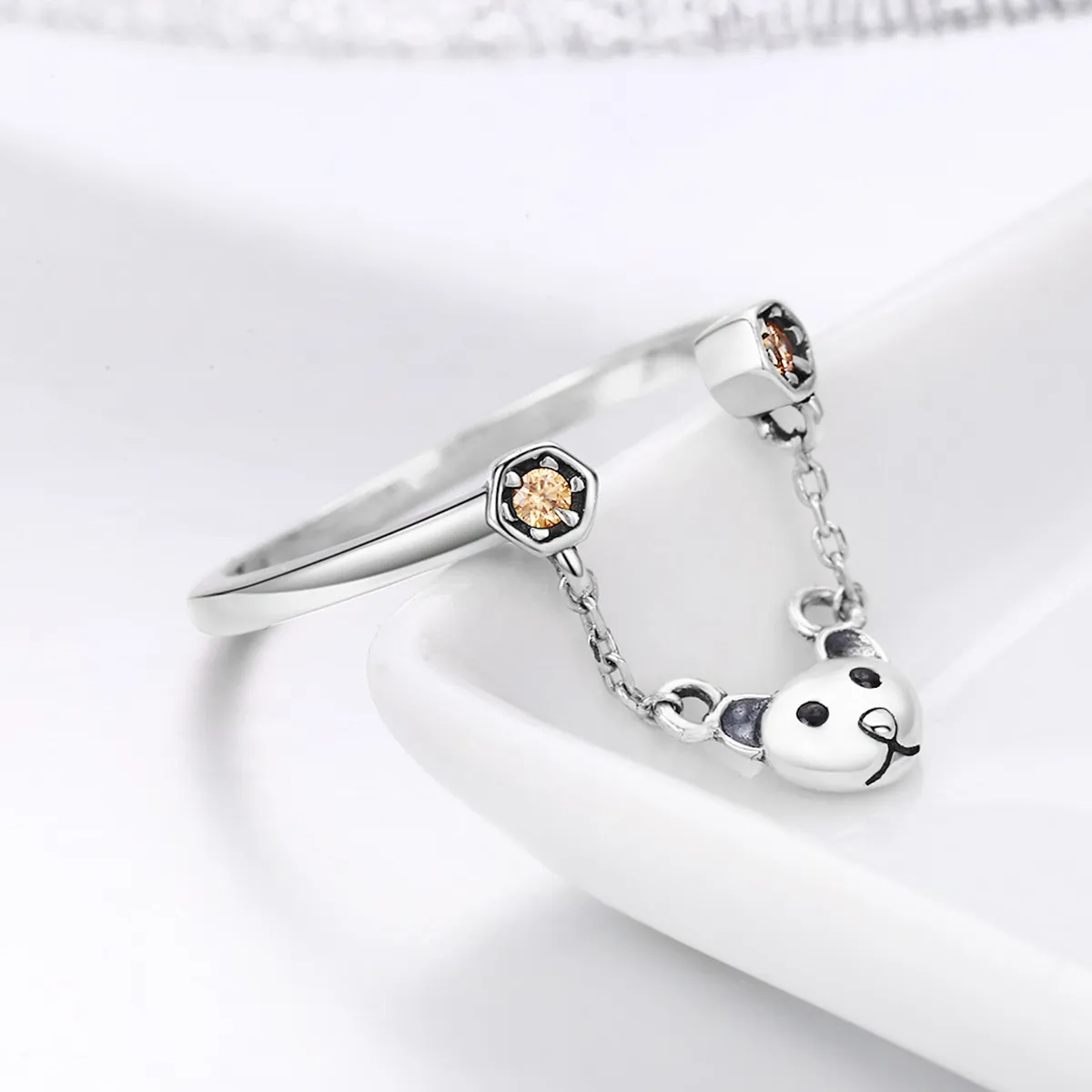 Silver Bear Story Ring - PANDORA Style - SCR307