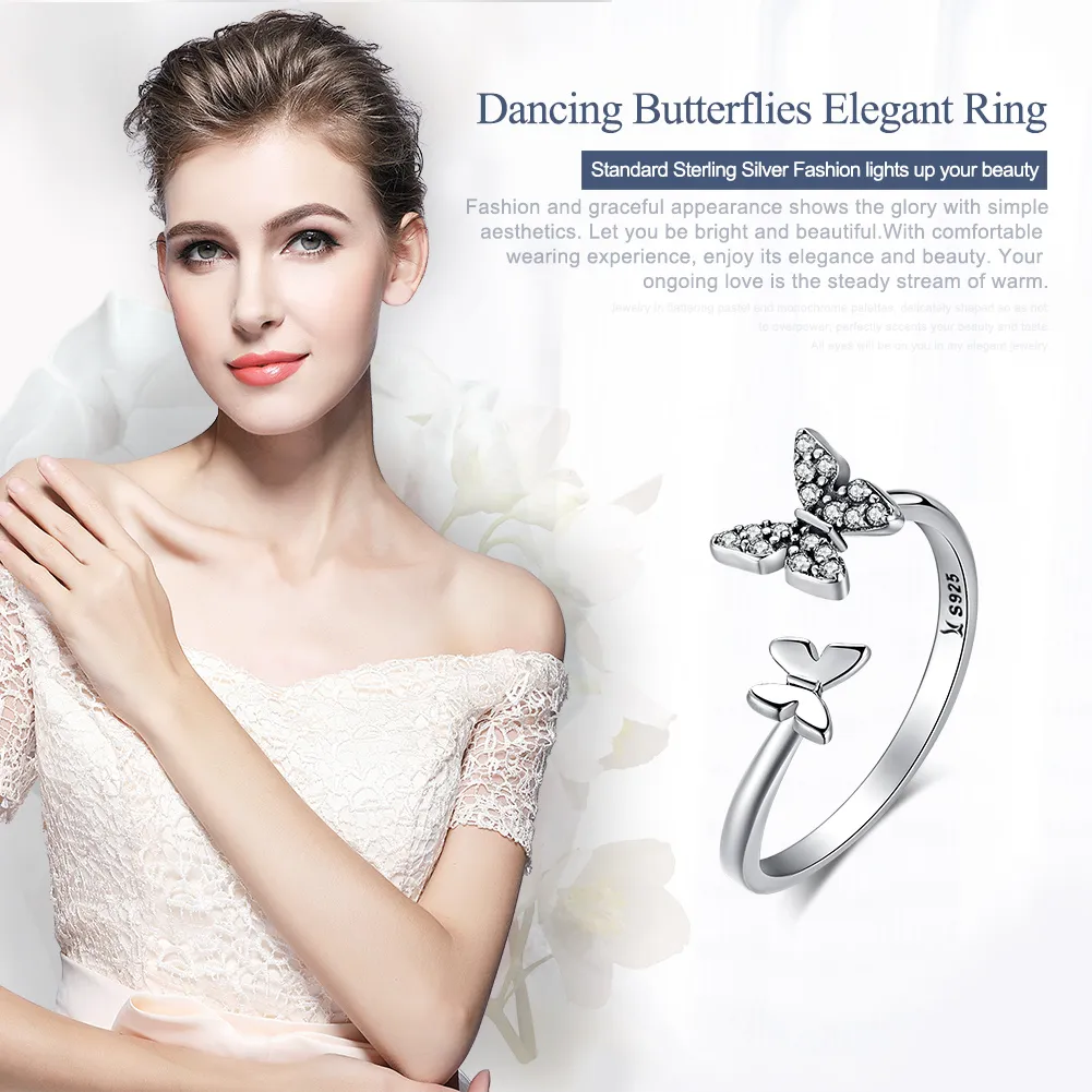 Silver Butterfly Dance Ring - PANDORA Style - SCR087