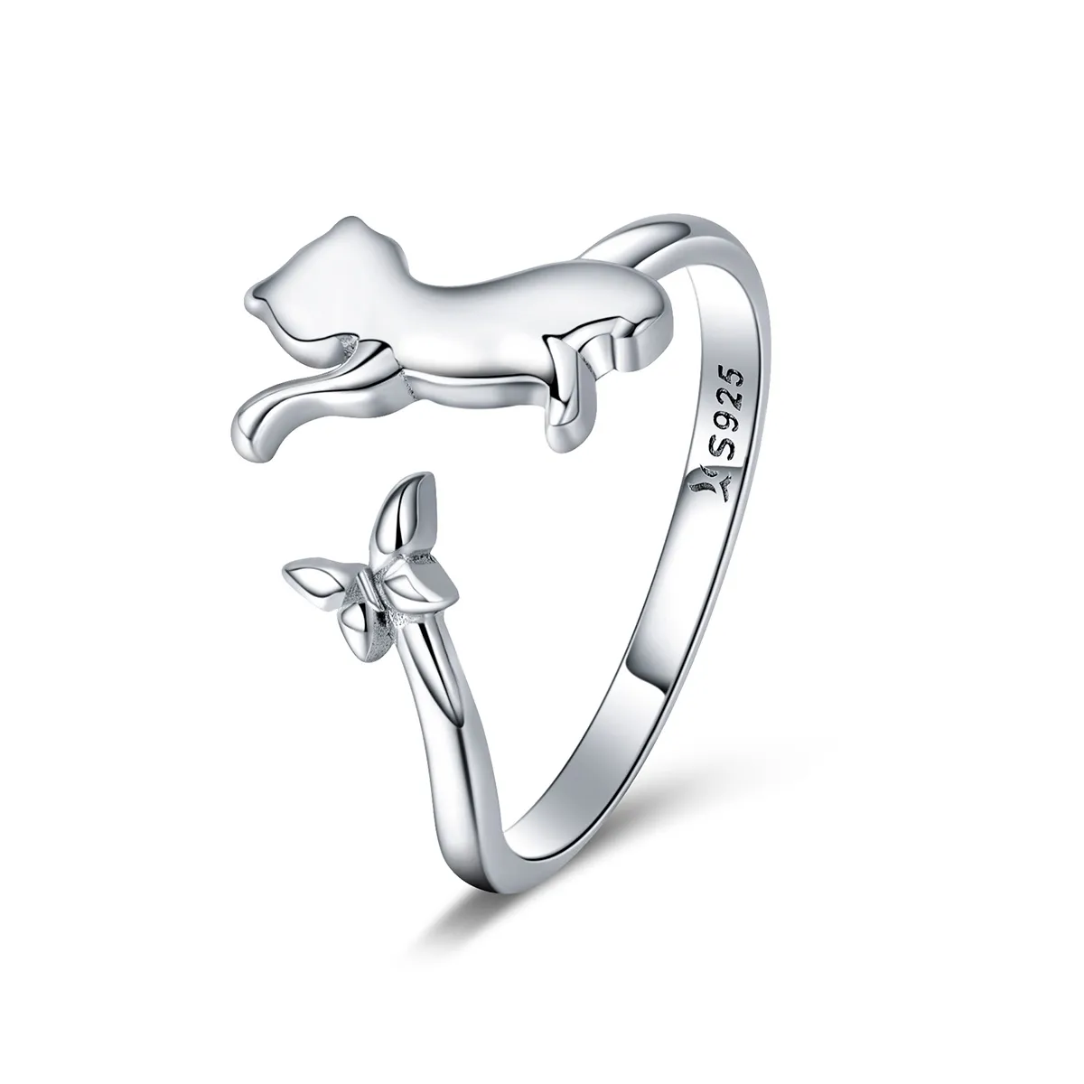 Silver Cat Companionship Ring - PANDORA Style - SCR443