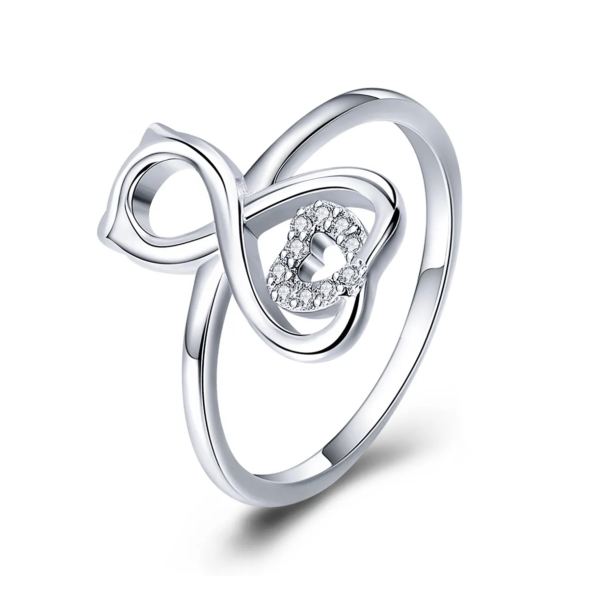 Silver Cat Love Ring - PANDORA Style - SCR417