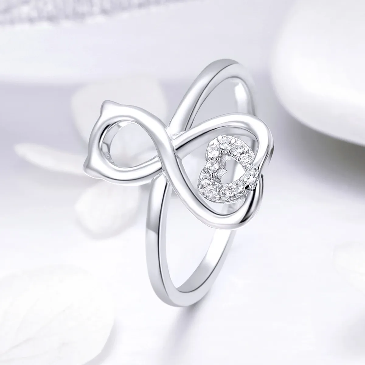 Silver Cat Love Ring - PANDORA Style - SCR417