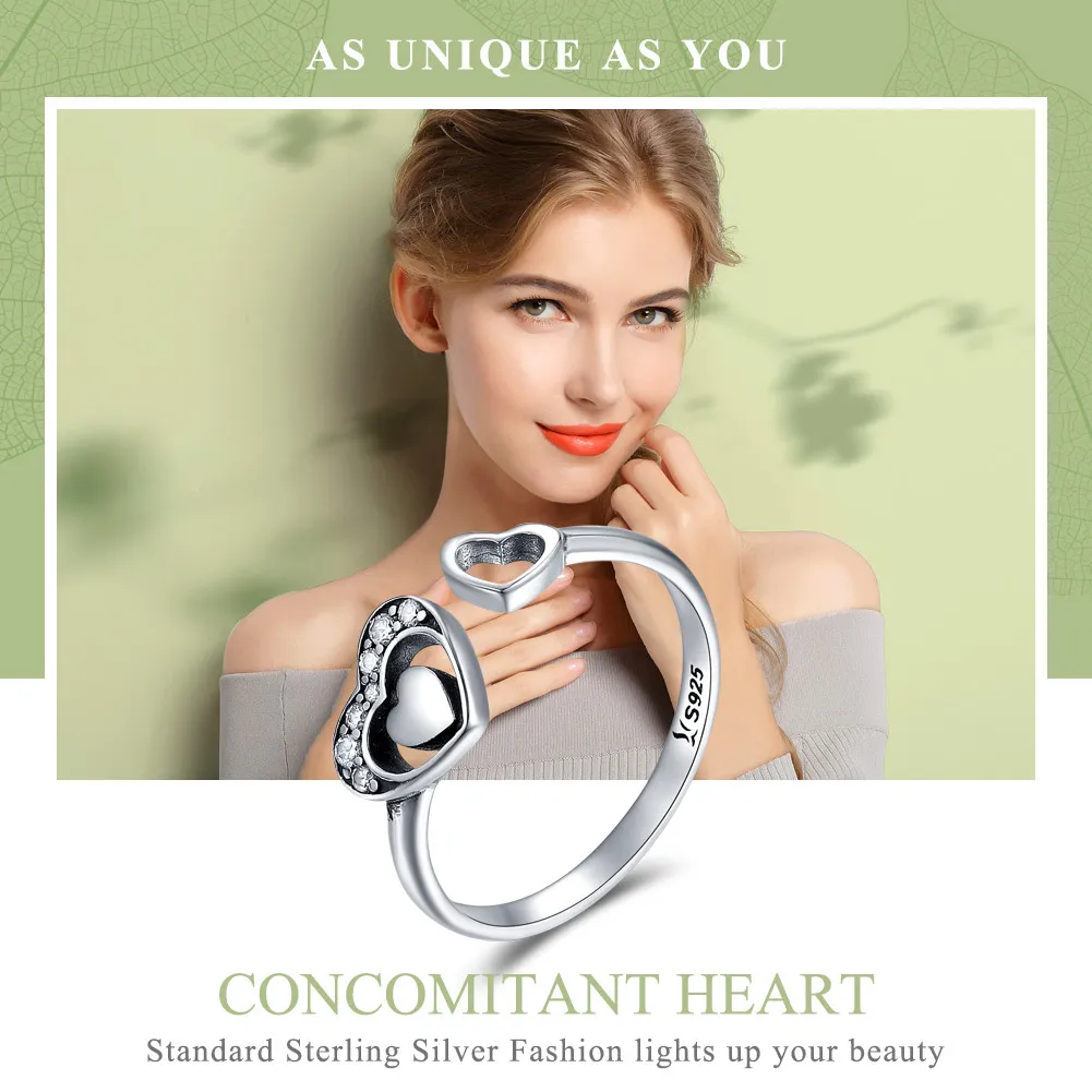 Silver Concomitant Heart Ring - PANDORA Style - SCR168