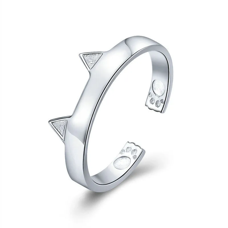 Silver Cute Cat Ears Ring - PANDORA Style - SCR387