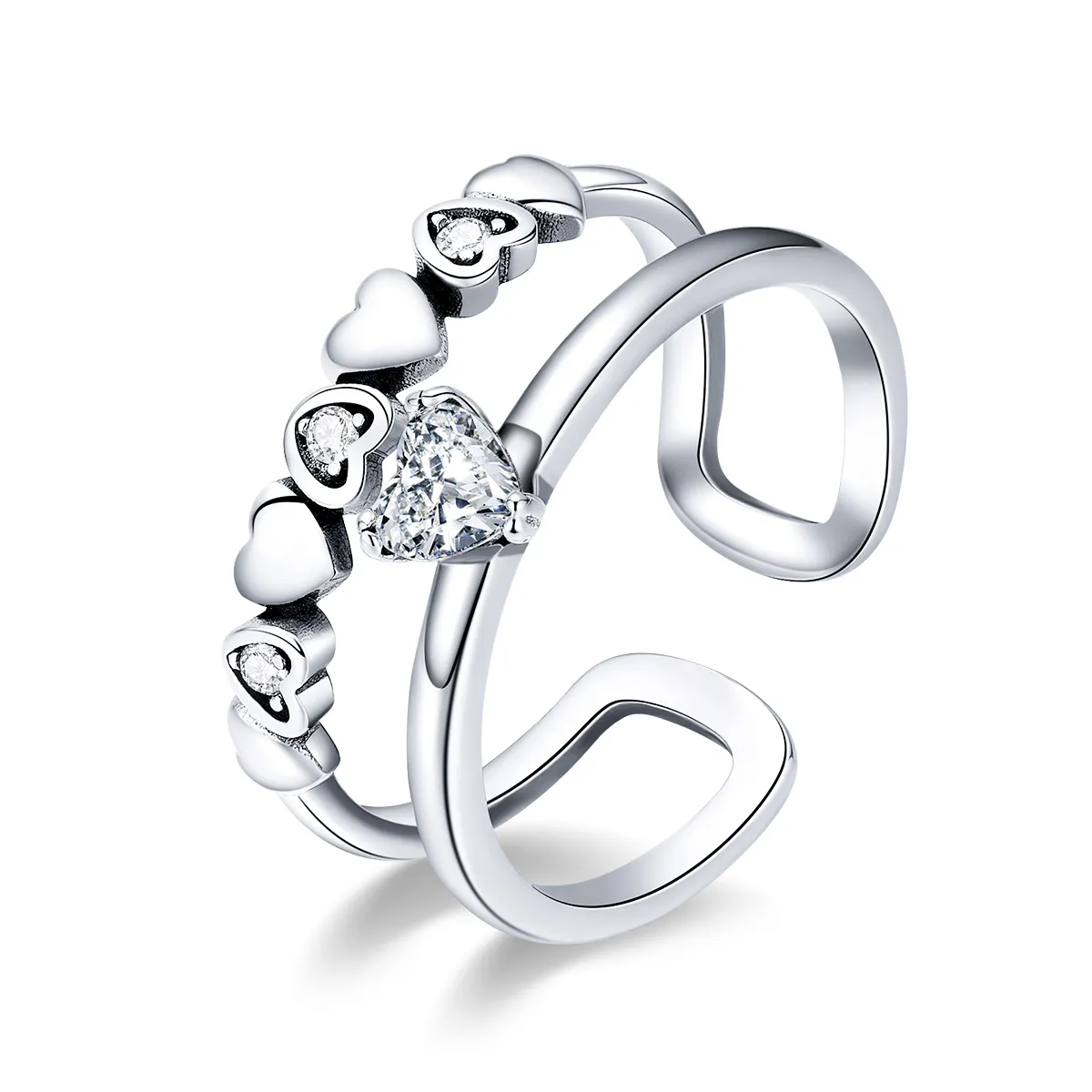 Silver Exquisite Heart Ring - PANDORA Style - SCR429