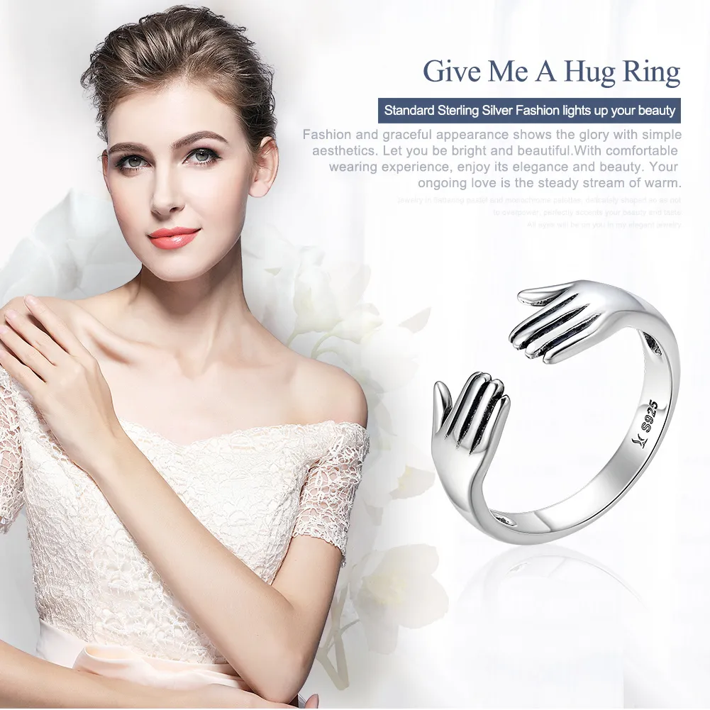 Silver Give Me A Hug Ring - PANDORA Style - SCR136