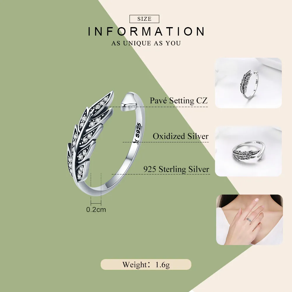 Silver Gorgeous Leaves Ring - PANDORA Style - SCR313