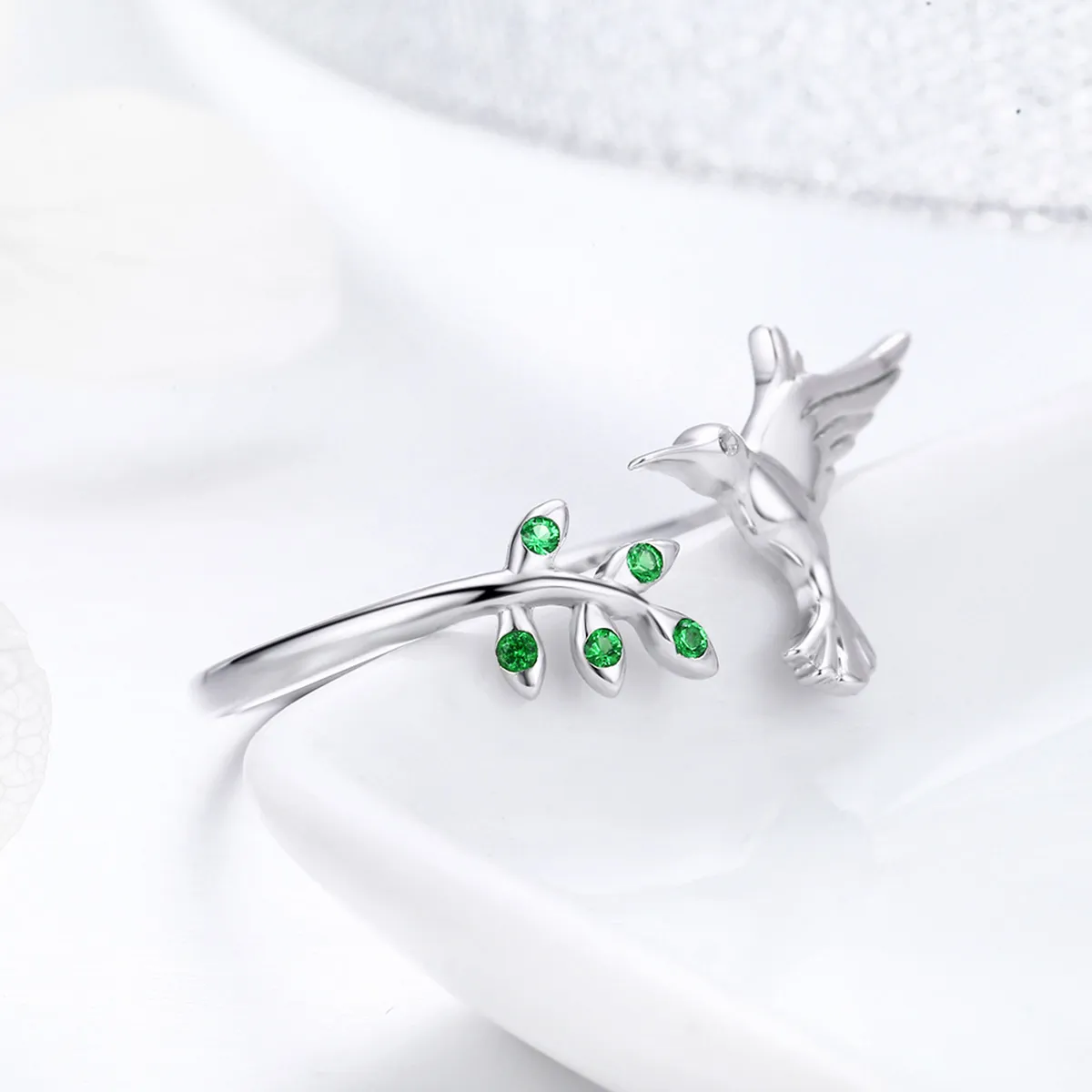 Silver Greetings From Hummingbirds Ring - PANDORA Style - SCR323