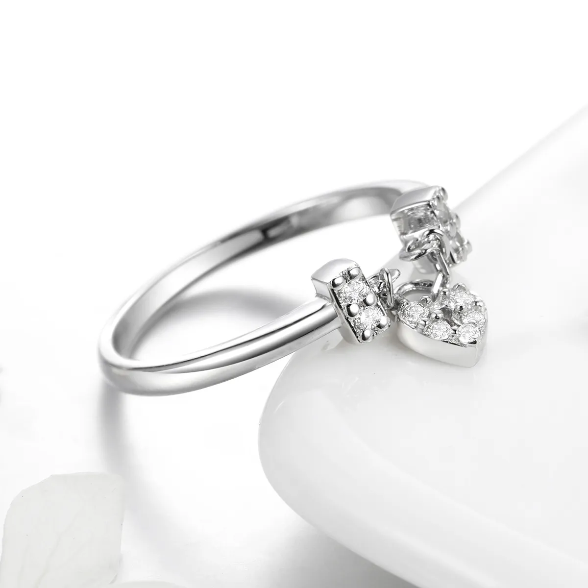 Silver Heart Lock Ring - PANDORA Style - SCR466