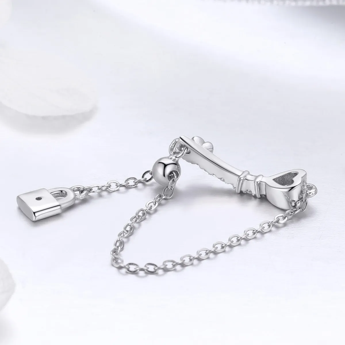 Silver Key of Heart Lock Ring - PANDORA Style - SCR425