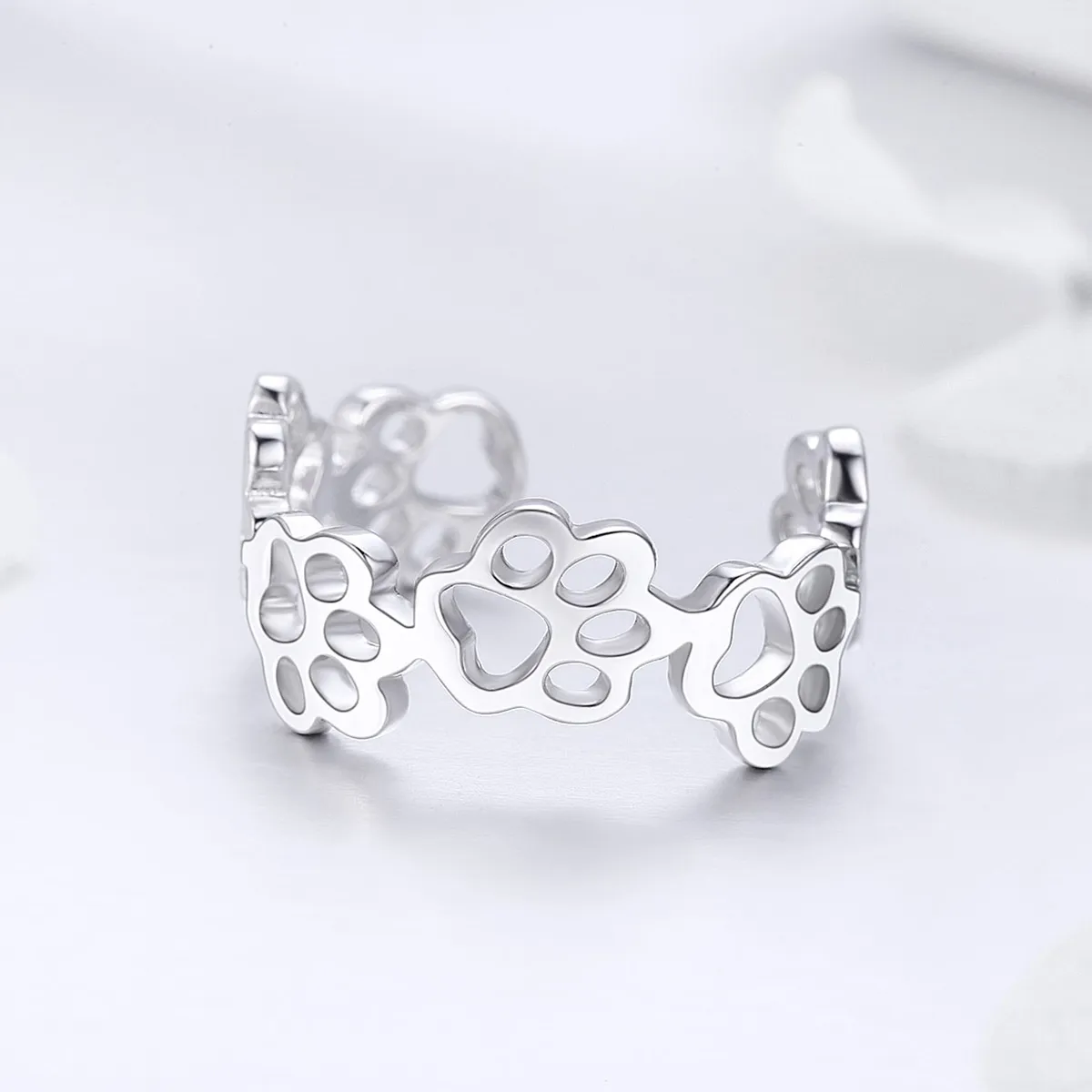 Silver Paw Trail Ring - PANDORA Style - SCR424