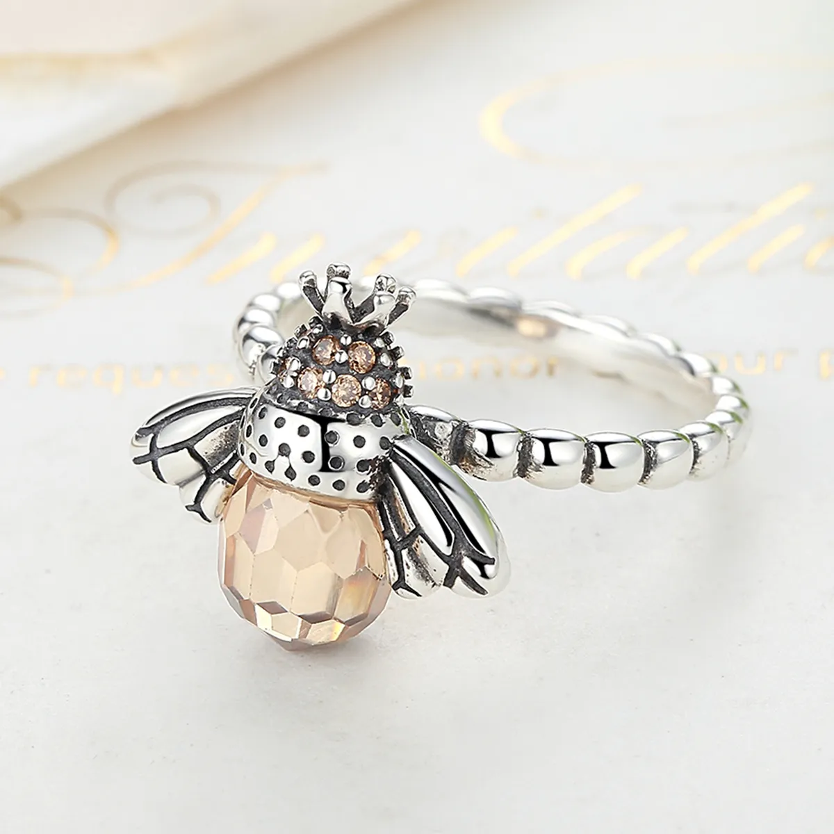 Silver Queen Bee Ring - PANDORA Style - SCR025