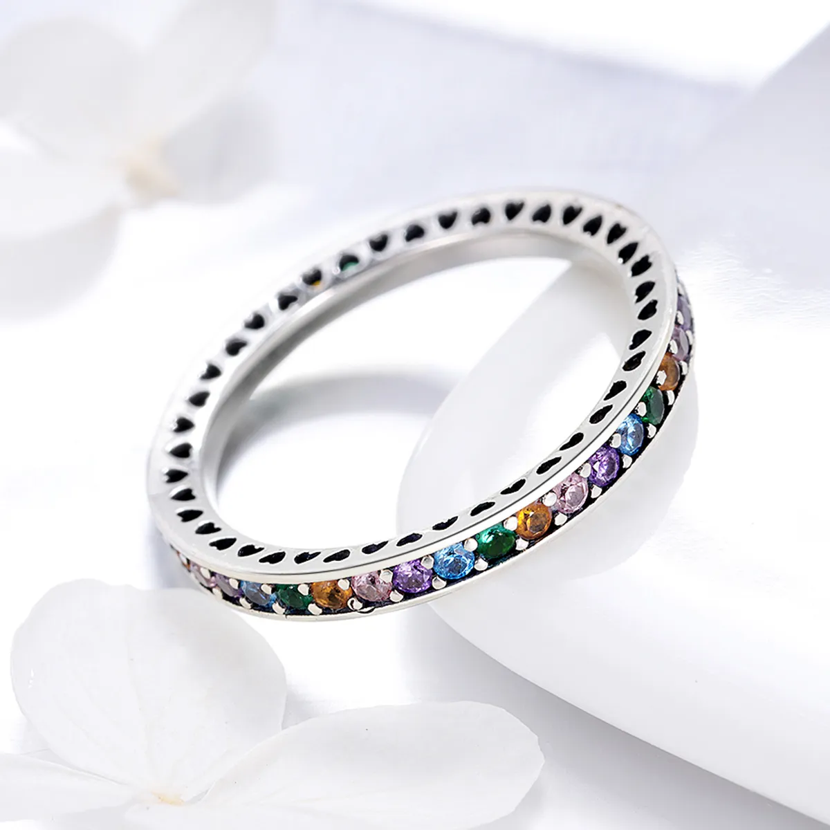 Silver Rainbow Ring - PANDORA Style - SCR392