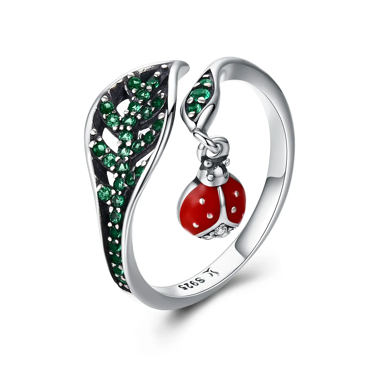 Silver Resting Ladybug Ring - PANDORA Style - SCR310