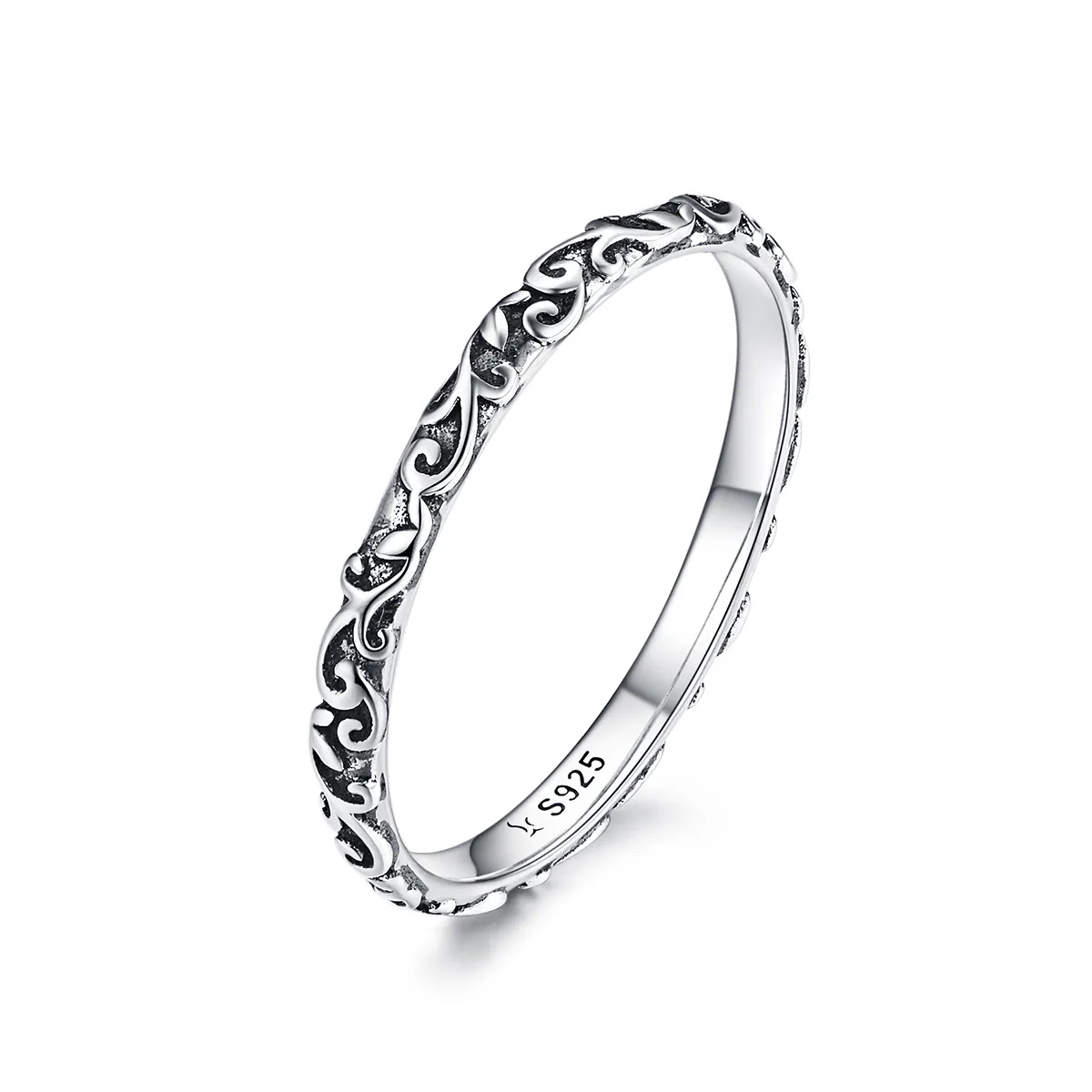 Silver Retro Patterns Ring - PANDORA Style - SCR513