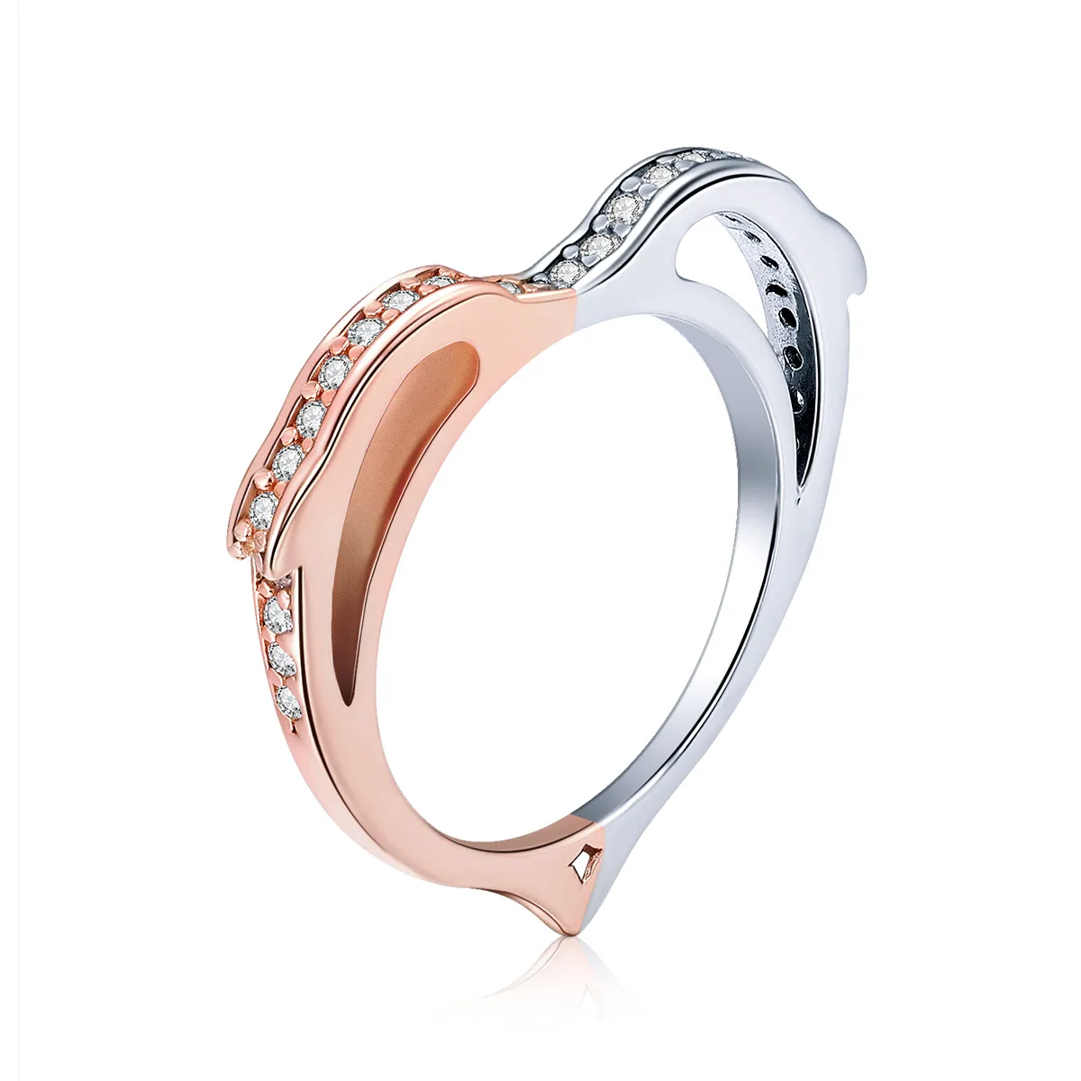 Silver & Rose Gold Ocean Spirit Ring - PANDORA Style - SCR418