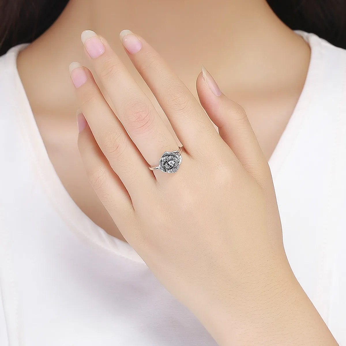 Silver Rose Love Ring - PANDORA Style - SCR382