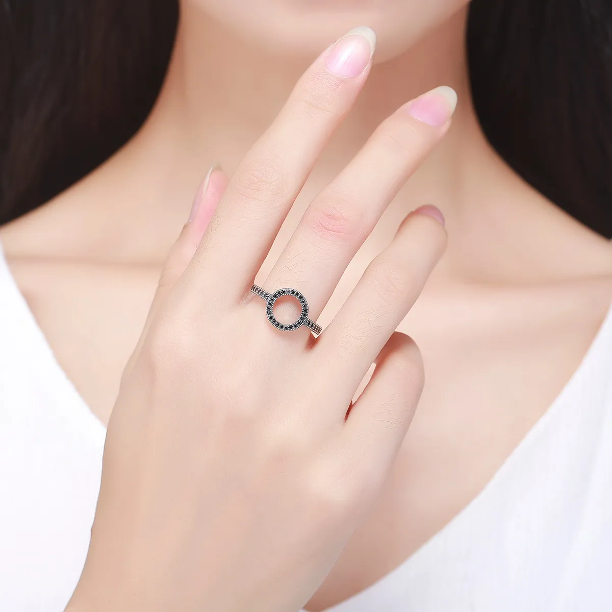 Silver Sparkling Halo Ring - PANDORA Style - SCR112